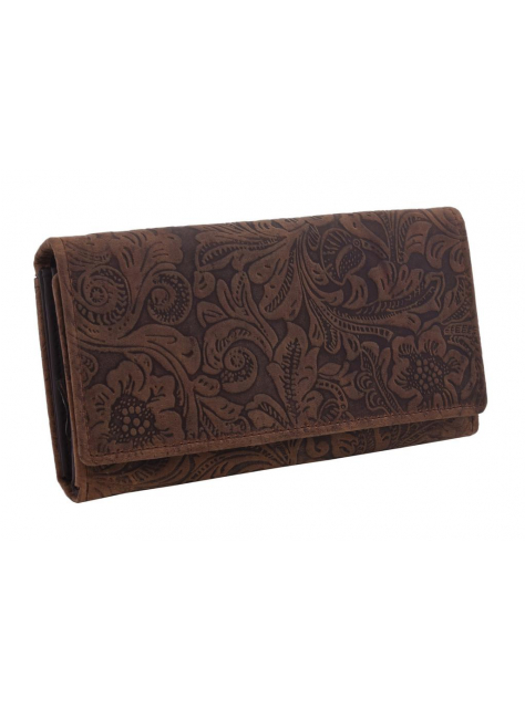 Veľká exkluzívna peňaženka s potlačou, hnedá 15 kariet - All4Men.sk