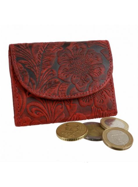 Mincovník - peňaženka na 1 kartu, červená koža - All4Men.sk