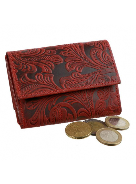 Malá kožená peňaženka na 2 karty, červená - All4Men.sk
