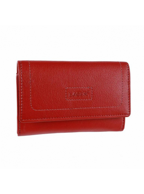 Červená kožená peňaženka LAGEN 12 kartových priečinkov  - All4Men.sk