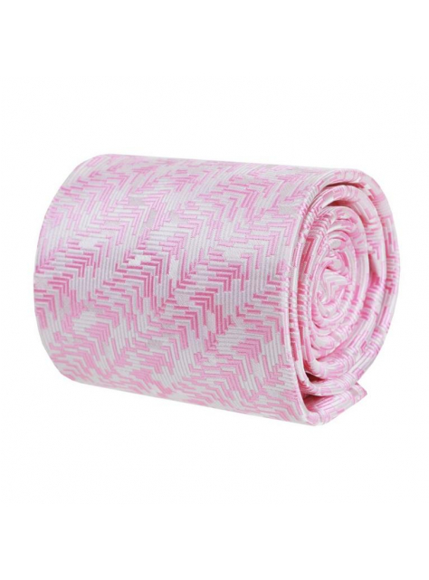 Elegantná ružovo-biela kravata s odleskom 8 cm - All4Men.sk