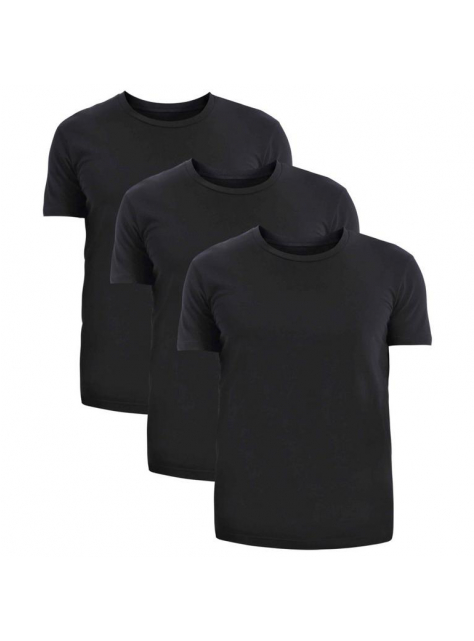 Elastické pánske tričko U-výstrih - 3 kusy čierne - All4Men.sk