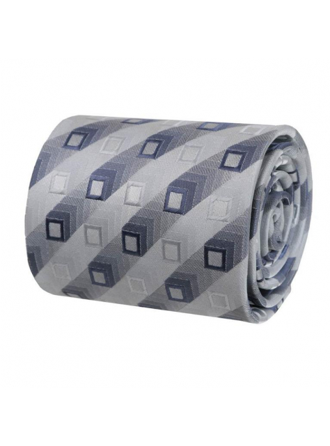 Šedo-strieborná kravata so vzorom 8 cm - All4Men.sk