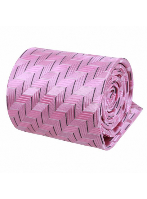 Ružovo-šedá kravata s tkaným vzorom, mikrovlákno 8 cm - All4Men.sk