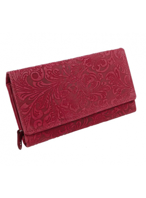 Veľká exkluzívna dámska peňaženka, malinová červená  - All4Men.sk