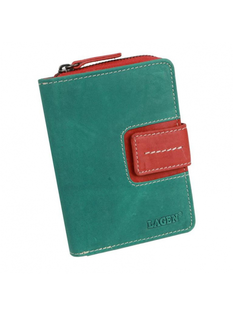 Dámska peňaženka LAGEN Soft zeleno-červená 9 kariet - All4Men.sk