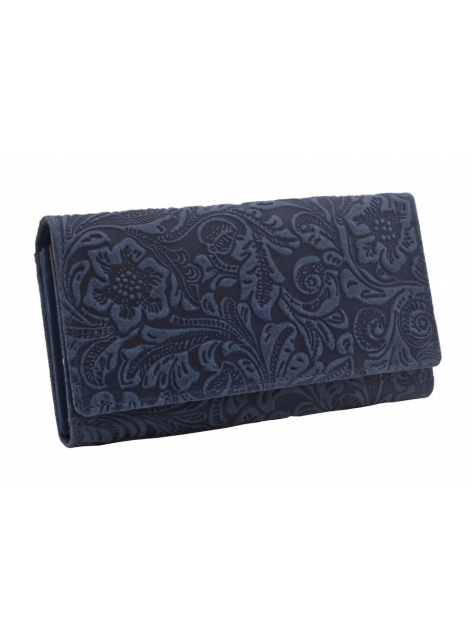 Veľká exkluzívna peňaženka s potlačou, modrá - All4Men.sk