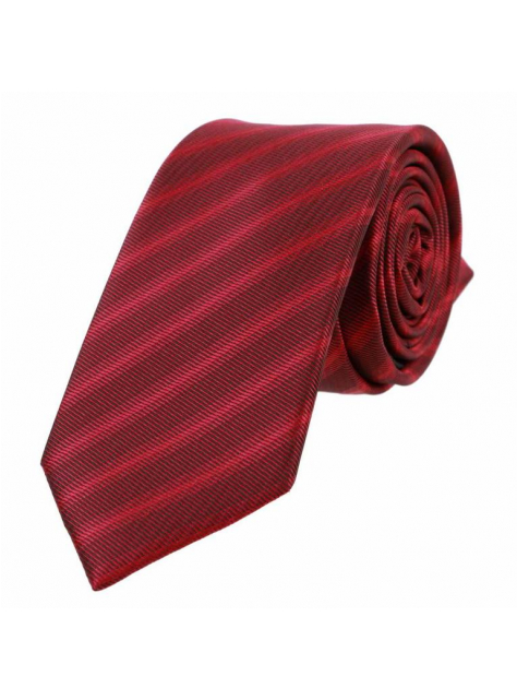 Slim kravata s prúžkami červená 6 cm - All4Men.sk