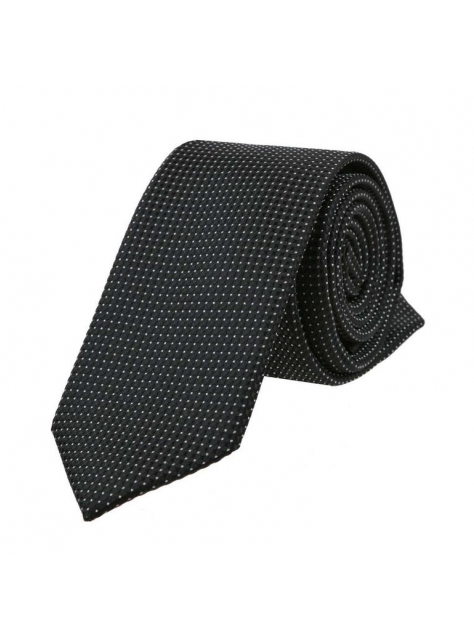 Trendová čierna kravata s bielymi bodkami ORSI 6 cm - All4Men.sk