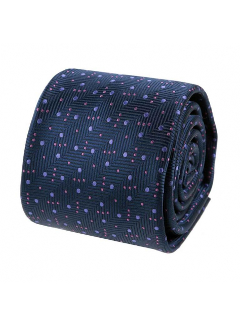 Biznis kravata ORSI modrá, fialový vzor - All4Men.sk