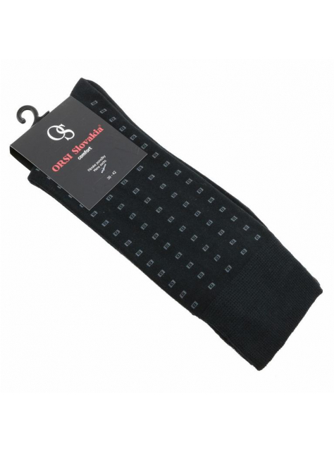 Pánske ponožky ORSI čierne vzor, 1 pár - All4Men.sk