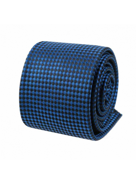Trendová slim kravata 6 cm, modro-čierna - All4Men.sk