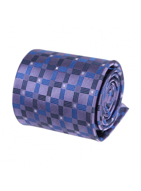 Fialová kravata s modrým vzorom  - All4Men.sk