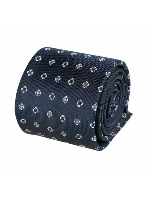 Modrá tmavá kravata 7 cm, jemný vzor - All4Men.sk