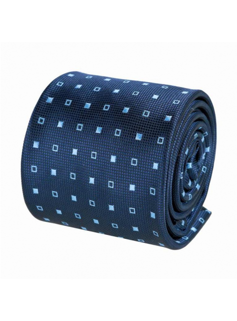 Modrá tmavá kravata 7 cm, jemný modrý vzor  - All4Men.sk