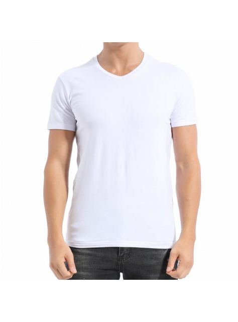 Pánske tričko kr.rukáv biele (bavlna 95% + elastan) - All4Men.sk