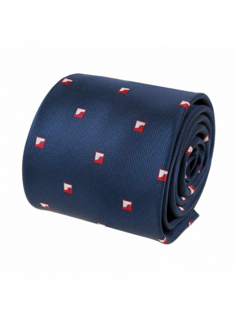 Modrá tmavá kravata ORSI so vzorom 7 cm - All4Men.sk