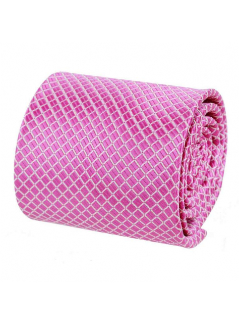 Ružová kravata s mriežkou ORSI 8 cm - All4Men.sk