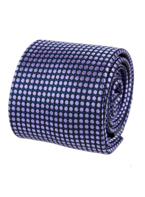Modro-čierna kravata s fialovým vzorom - All4Men.sk