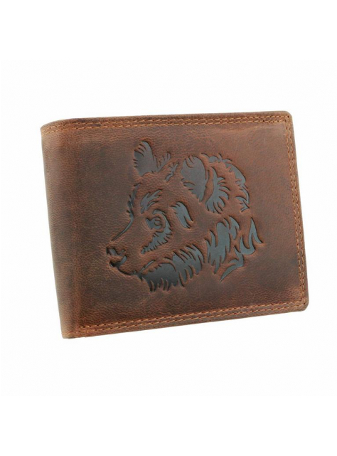 Peňaženka-dokladovka Medveď, hnedá koža - All4Men.sk