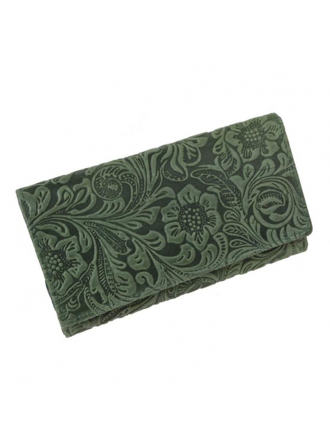 Veľká exkluzívna peňaženka s potlačou, zelená olivová - All4Men.sk