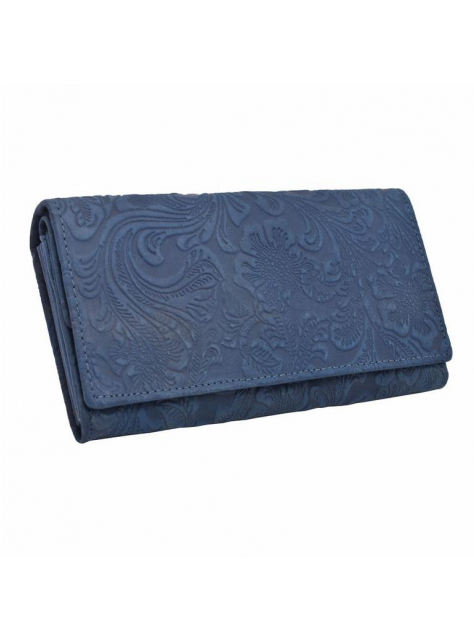 Exkluzívna modrá peňaženka, kvetinová potlač  - All4Men.sk