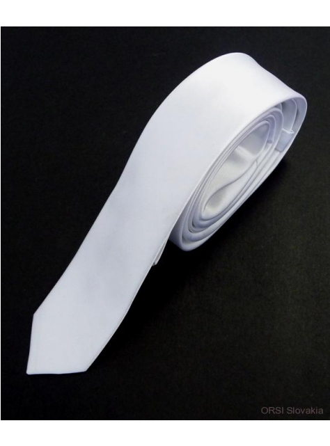 Biela kravata ORSI matná slim 4,5 cm - All4Men.sk