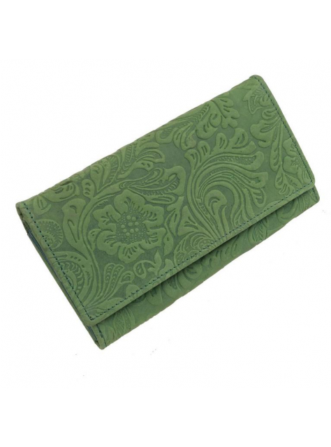 Exkluzívna olivovo-zelená peňaženka RFID, koža s potlačou  - All4Men.sk