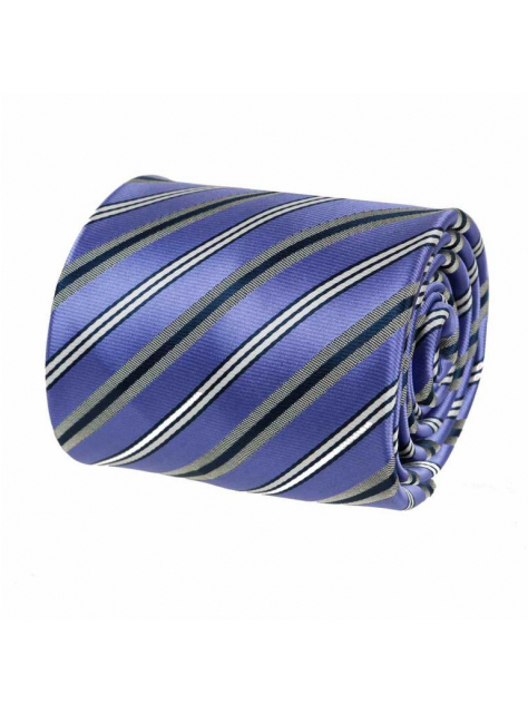 Fialová prúžkovaná kravata ORSI 8 cm - All4Men.sk