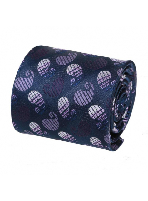 Fialovo-modrá kravata paisley vzor ORSI 8 cm - All4Men.sk