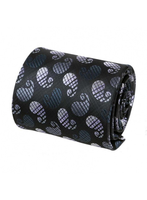 Kravata čierna so šedo-fialovým vzorom 8 cm - All4Men.sk