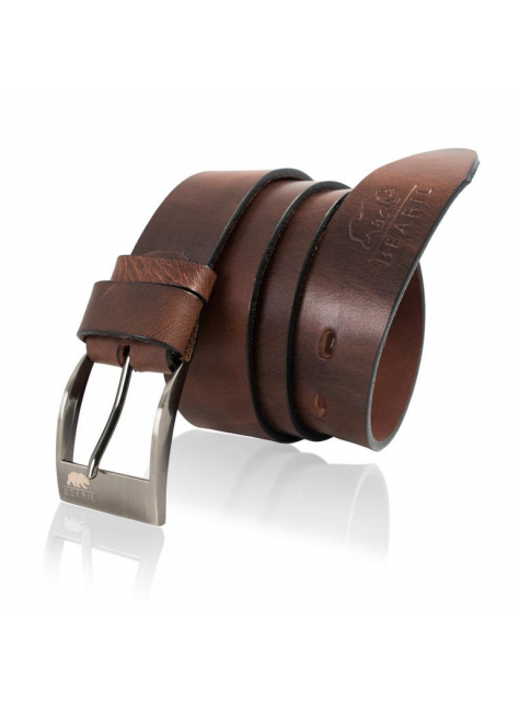 Unisex kožený opasok BELFORT BEARIL hnedý 4 cm - All4Men.sk