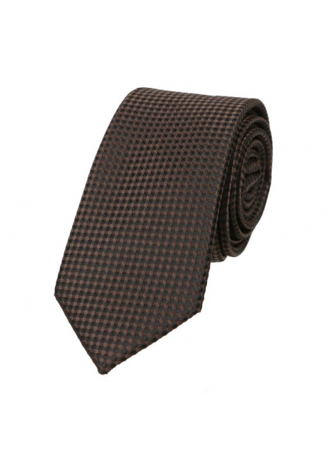 Hnedá tmavá slim kravata 6 cm - All4Men.sk