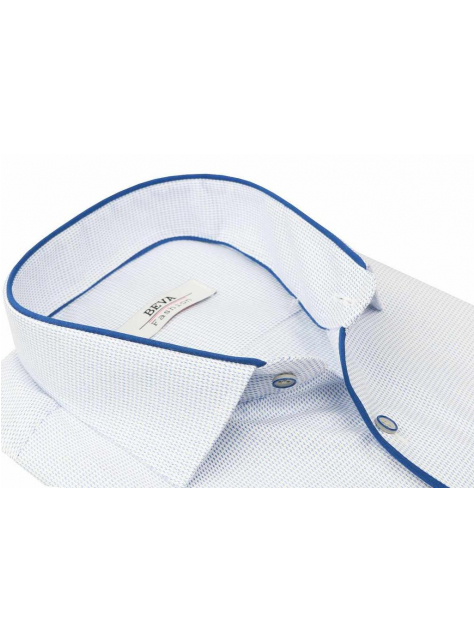 Modrá trendová slim košeľa BEVA T2034 - All4Men.sk
