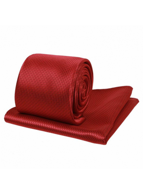 Červený kravatový set ORSI s tkaným vzorom - All4Men.sk
