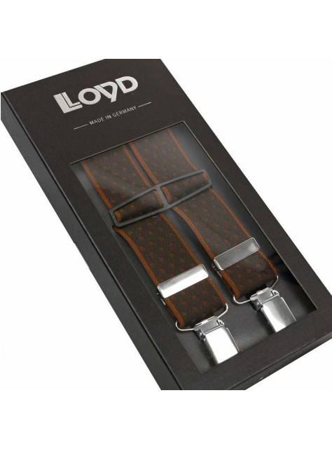 Pánske traky LLOYD hnedé vzorované do 120 cm, š. 3,5 cm - All4Men.sk