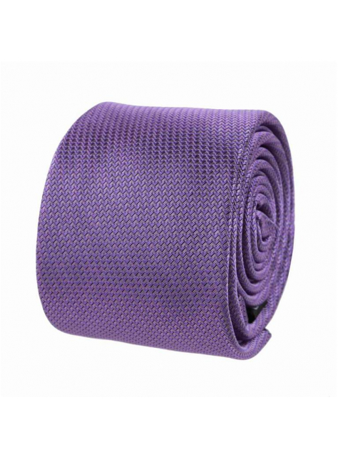 Fialová kravata s tkaným vzorom slim 6 cm - All4Men.sk