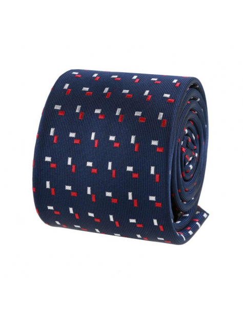 Slim kravata ORSI tmavá modrá so vzorom 6 cm - All4Men.sk