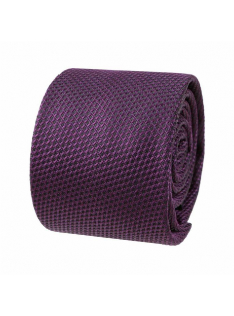 Slim kravata s tkaným vzorom ORSI tmavá fialová 6 cm - All4Men.sk