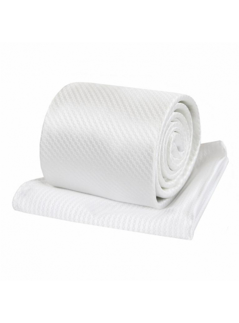 Elegantný biely kravatový set ORSI s odleskom 8 cm - All4Men.sk