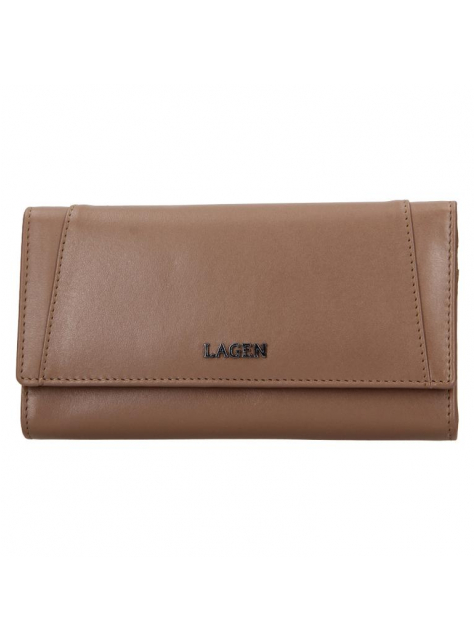 LAGEN | Elegantná listová peňaženka pre 10 kariet, taupe koža - All4Men.sk
