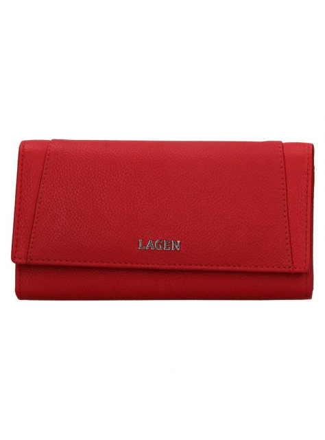 LAGEN | Elegantná listová peňaženka pre 10 kariet, červená koža - All4Men.sk