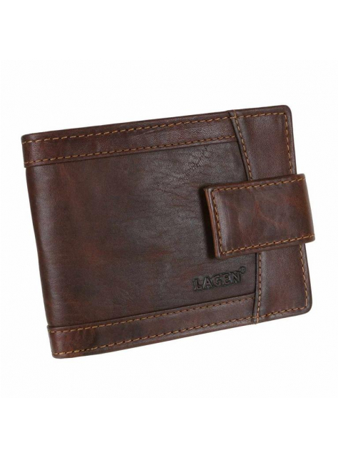 Exkluzívna pánska kožená peňaženka pre 4 karty LAGEN hnedá - All4Men.sk