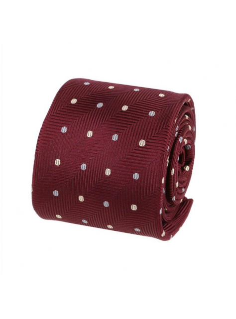 Luxusná červená tmavá kravata V.I.P. hodváb tkaný vzor - All4Men.sk