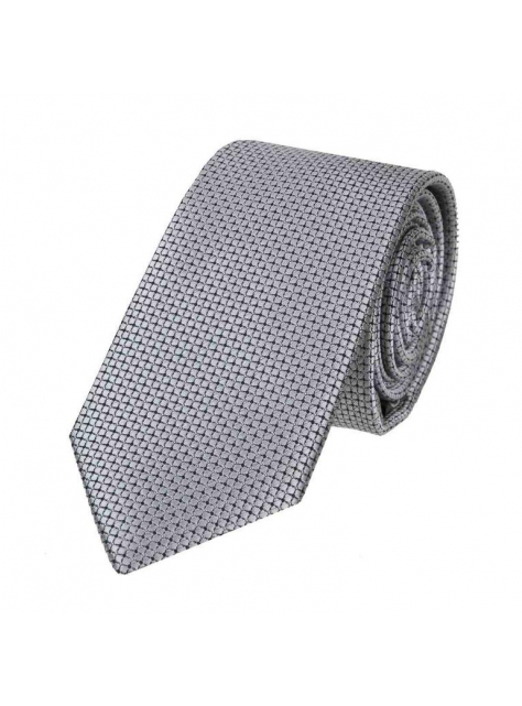 Elegantná šedá SLIM kravata s tkaným vorom (6 cm) - All4Men.sk