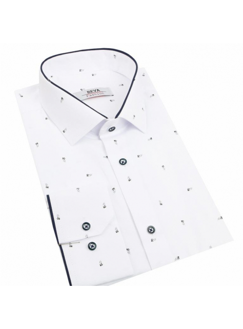 Pánska moderná košeľa s drobným vzorom BEVA Regular  - All4Men.sk