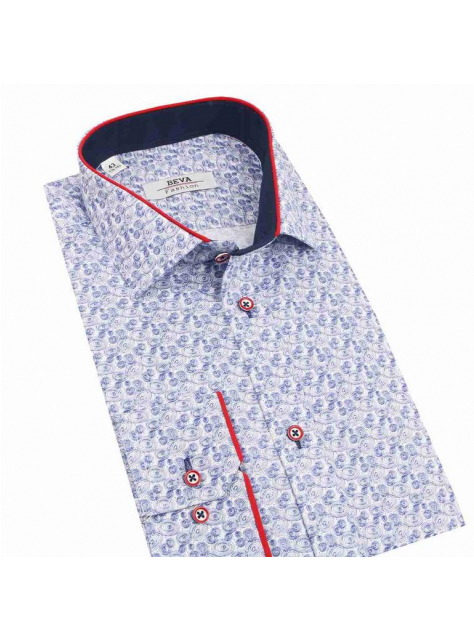 Trendová pánska košeľa s pasley vzorom BEVA Regular - All4Men.sk