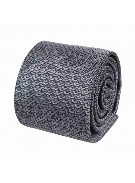 Elegantná šedá kravata s tkaným vzorom ORSI 7 cm - All4Men.sk