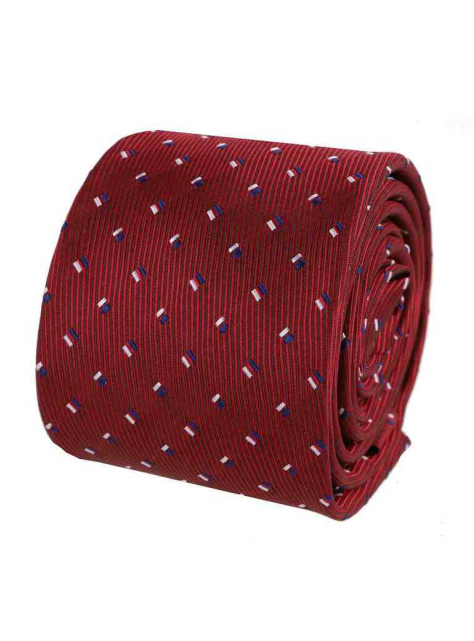 Červená kravata s tkaným vzorom slim 6 cm ORSI - All4Men.sk