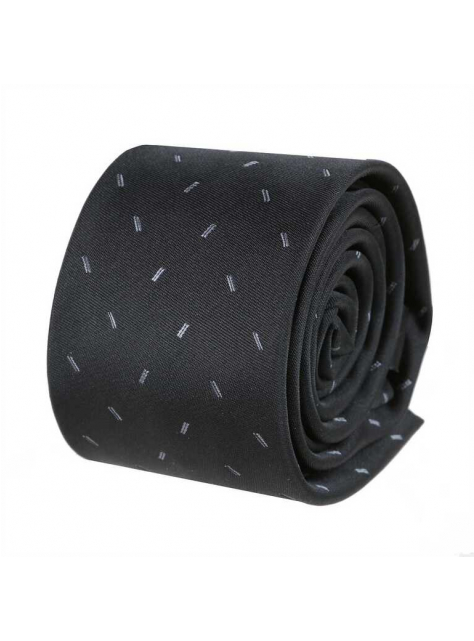 Elegantná SLIM kravata čierna so šedým vzorom ORSI 6 cm - All4Men.sk